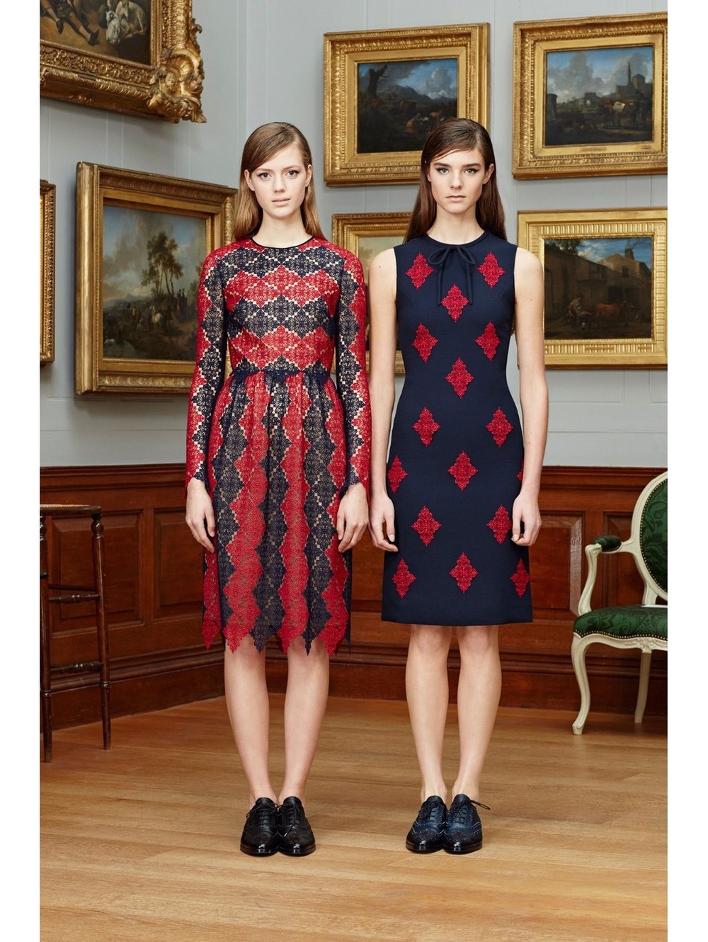 ERDEM "Brenton" Embroidered Wool Silk Shift Dress Pre-Fall 2015 - US 6 / UK 10